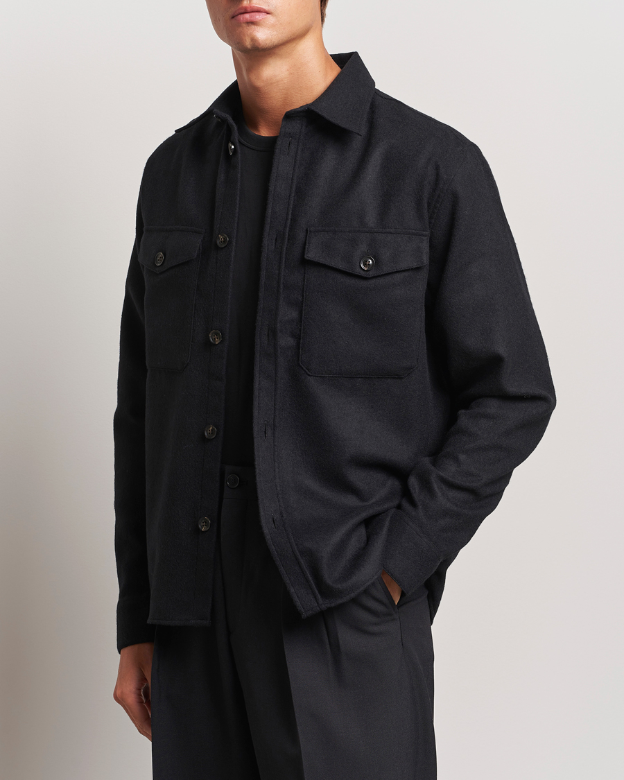 Herre | Avdelinger | J.Lindeberg | Flat Wool Overshirt Black