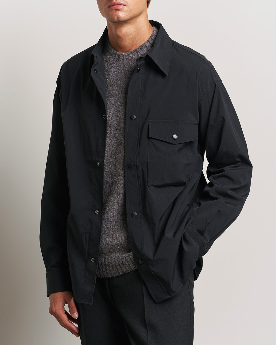 Herre | Avdelinger | J.Lindeberg | Howard Tech Press Stud Shirt Black