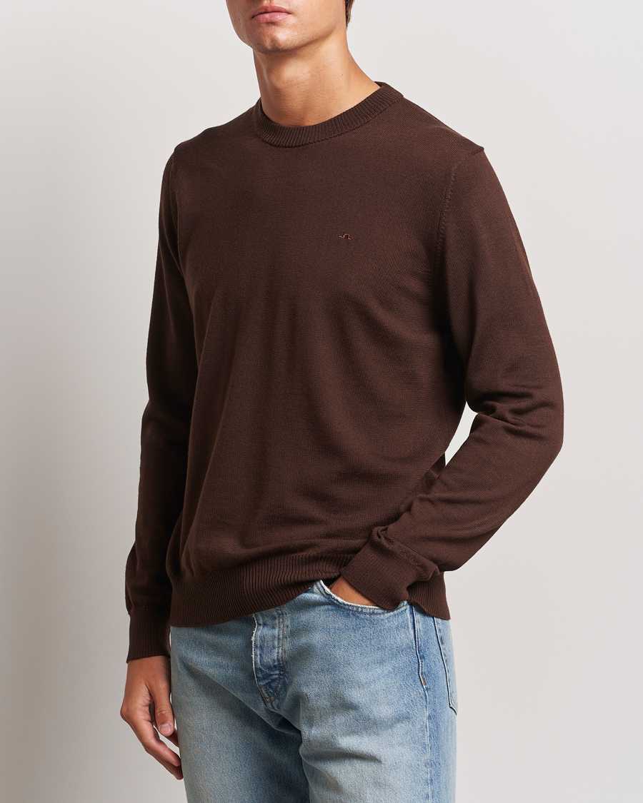 Herre |  | J.Lindeberg | Keane Merino Crew Neck Sweater Bitter Chocolate