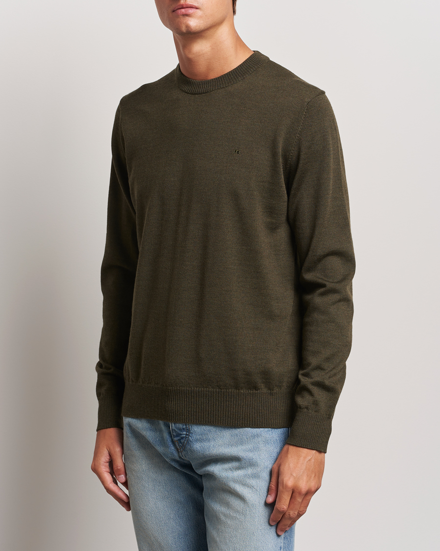 Herre | Avdelinger | J.Lindeberg | Keane Merino Crew Neck Sweater Forest Green