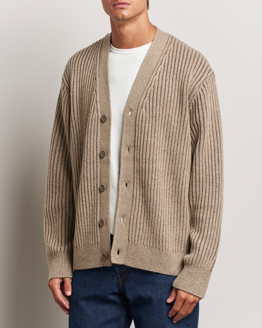 Herre |  | J.Lindeberg | Twin Plated Knit Cardigan Tiger Brown