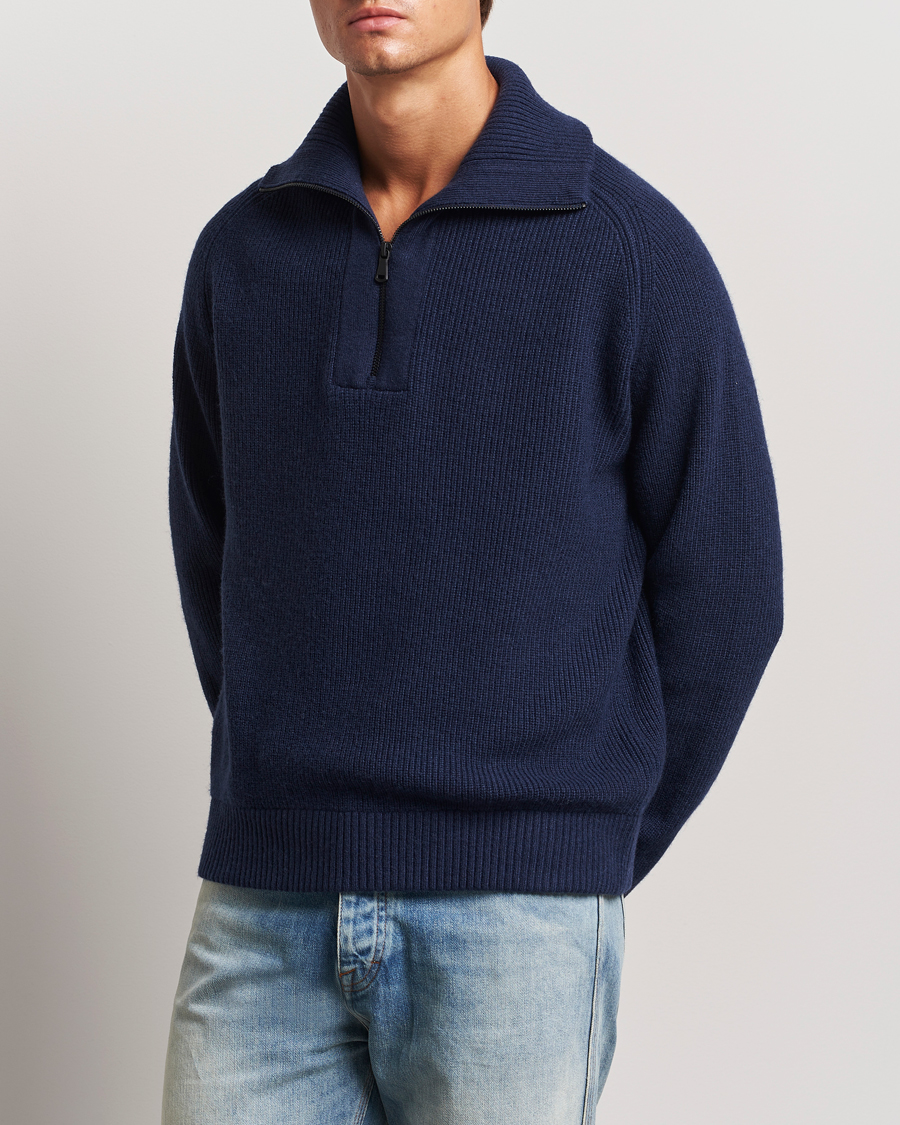 Herre | Avdelinger | J.Lindeberg | Wilmer Quarter Zip Knit Navy