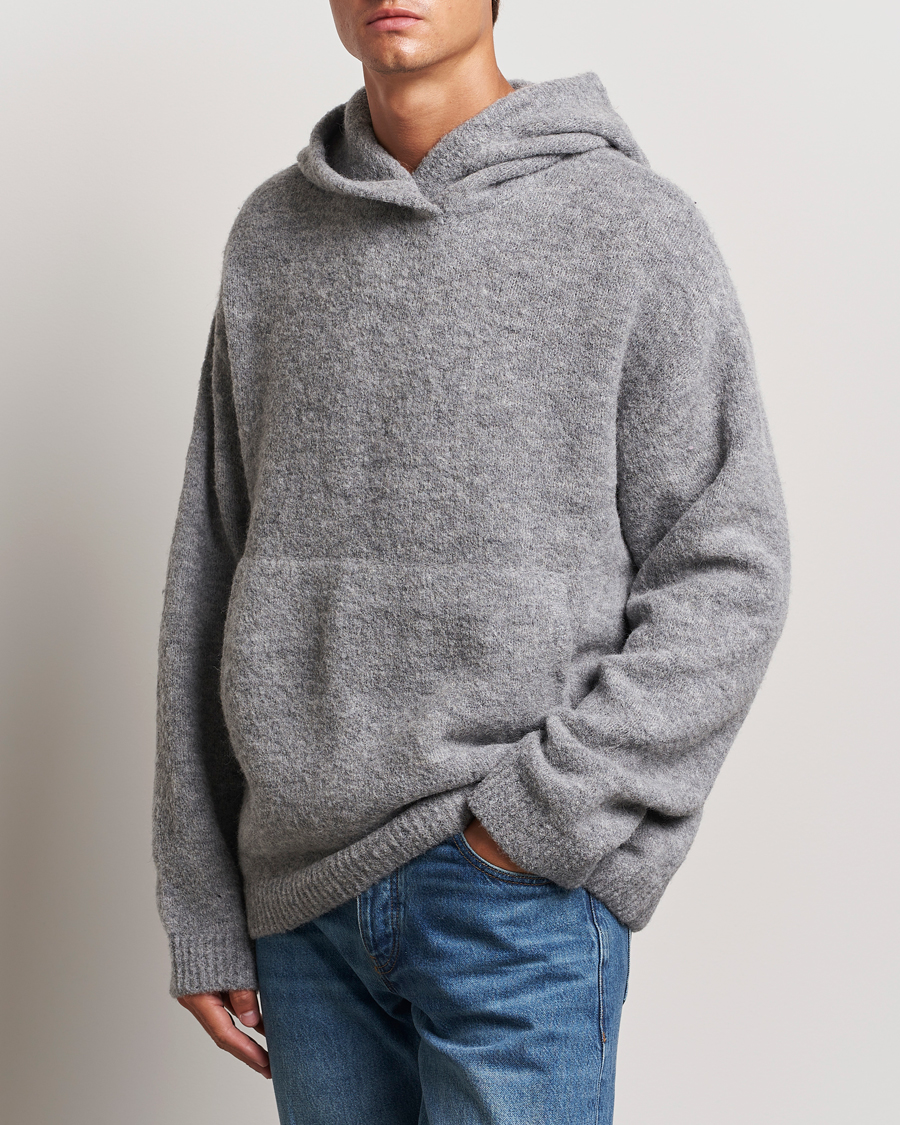 Herre |  | J.Lindeberg | Broon Alpaca Blend Hoodie Mid Grey Melange