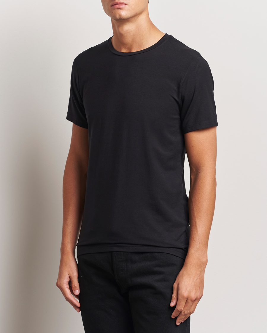 Herre |  | Bread & Boxers | Tencel Crew Neck T-Shirt Black