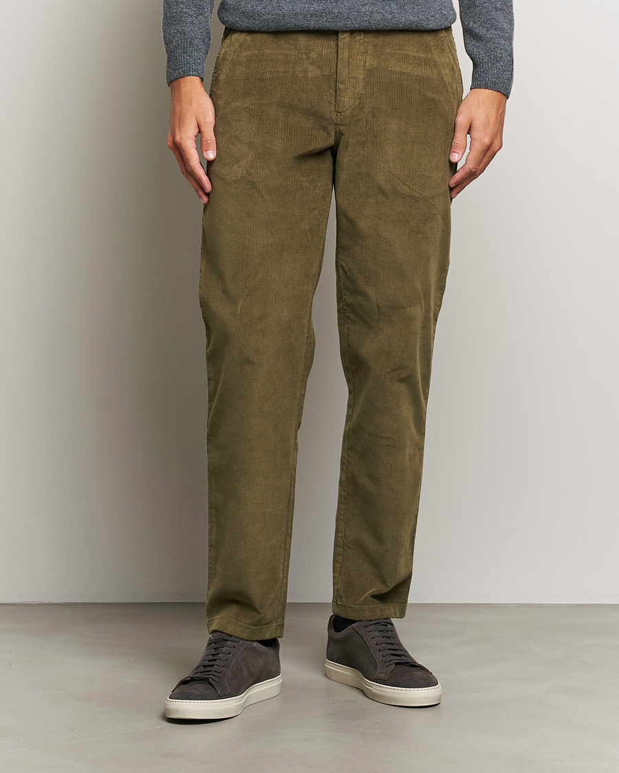 Herre | Cordfløyelsbukser | KnowledgeCotton Apparel | Chuck Regular Cord Trousers Olive