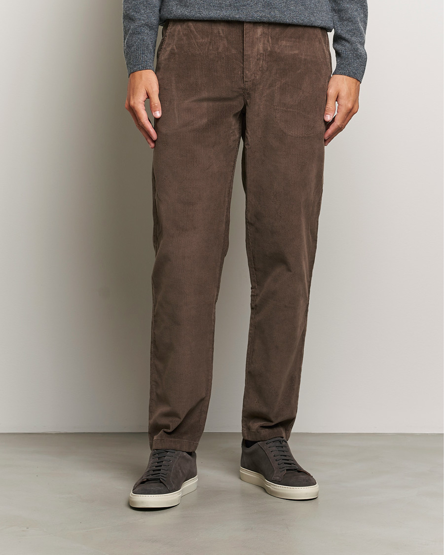 Herre | Cordfløyelsbukser | KnowledgeCotton Apparel | Chuck Regular Cord Trousers Chocolate