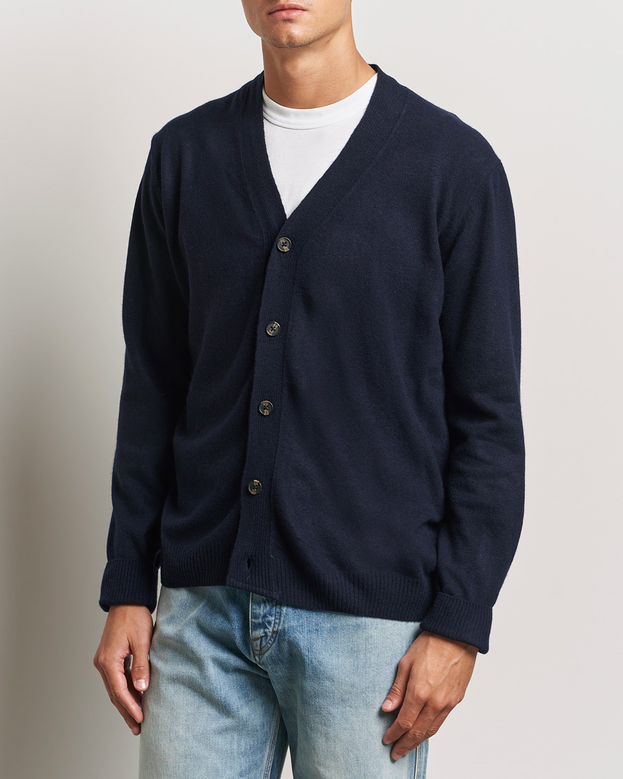 Herre | Cardigans | KnowledgeCotton Apparel | Lambswool Cardigan Navy