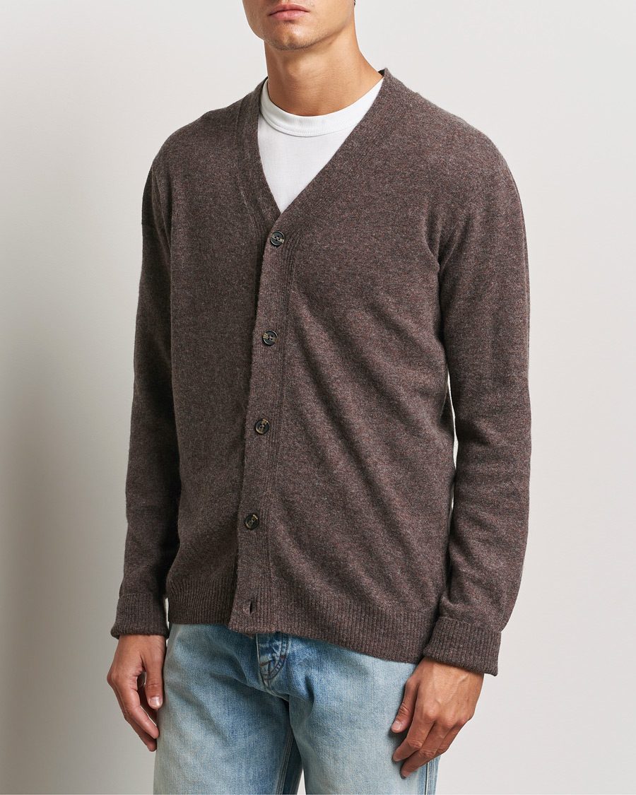 Herre | Cardigans | KnowledgeCotton Apparel | Lambswool Cardigan Brown