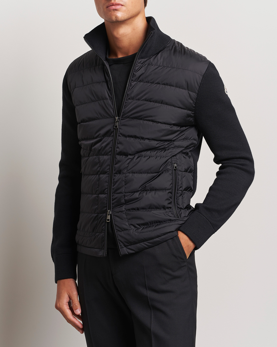 Herre | Luxury Classics | Moncler | Hybrid Zip Sweater Black