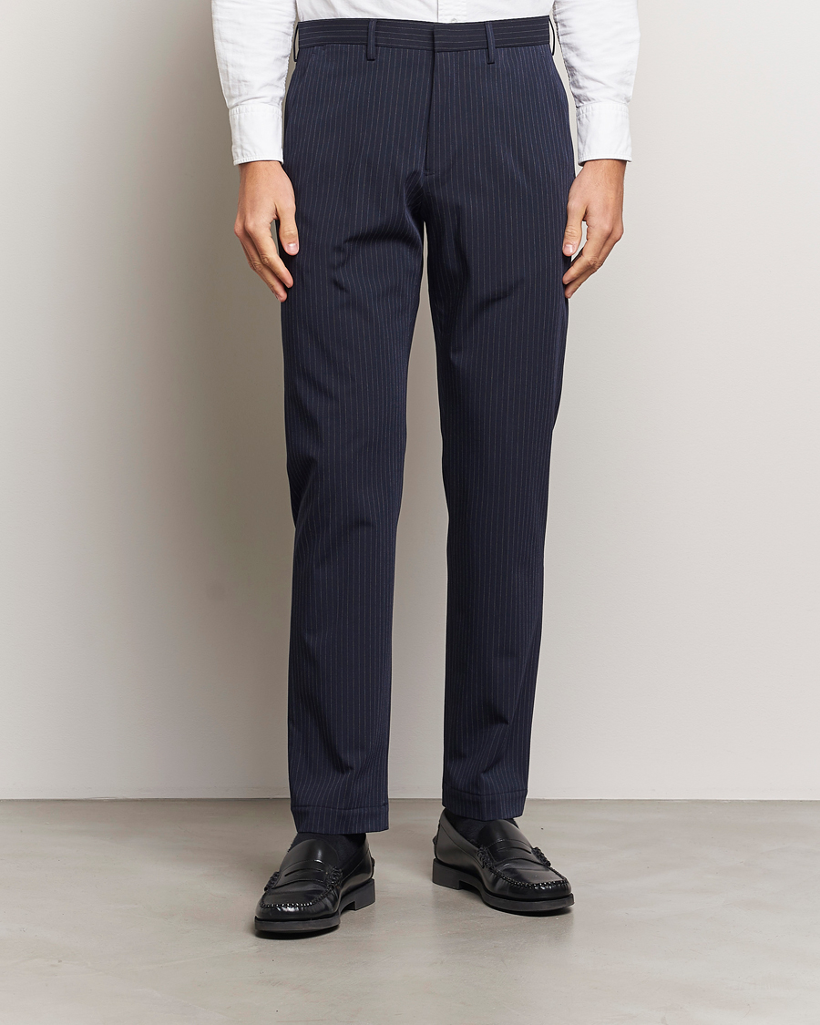 Herre |  | Polo Ralph Lauren | Straight Fit Hudson Pinstripe Pants Navy