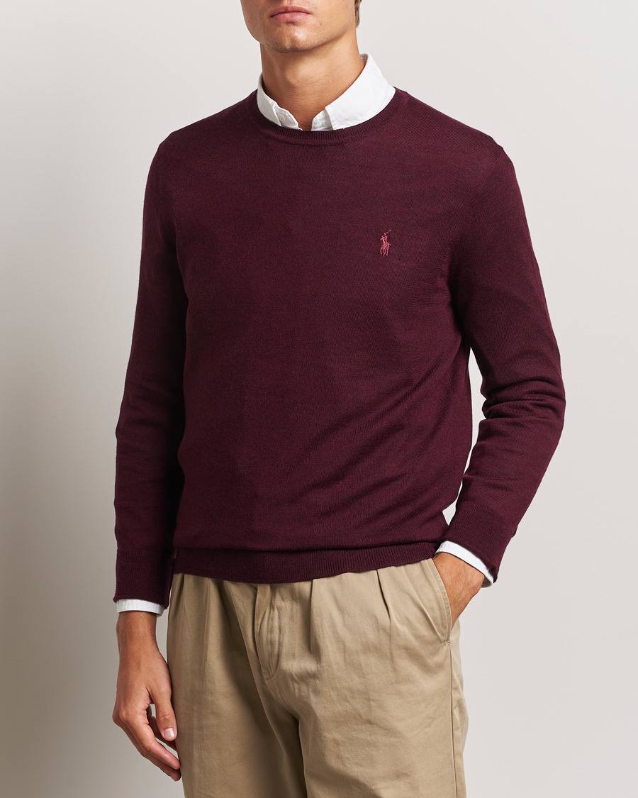 Herre |  | Polo Ralph Lauren | Merino Crew Neck Pullover Aged Wine Heather