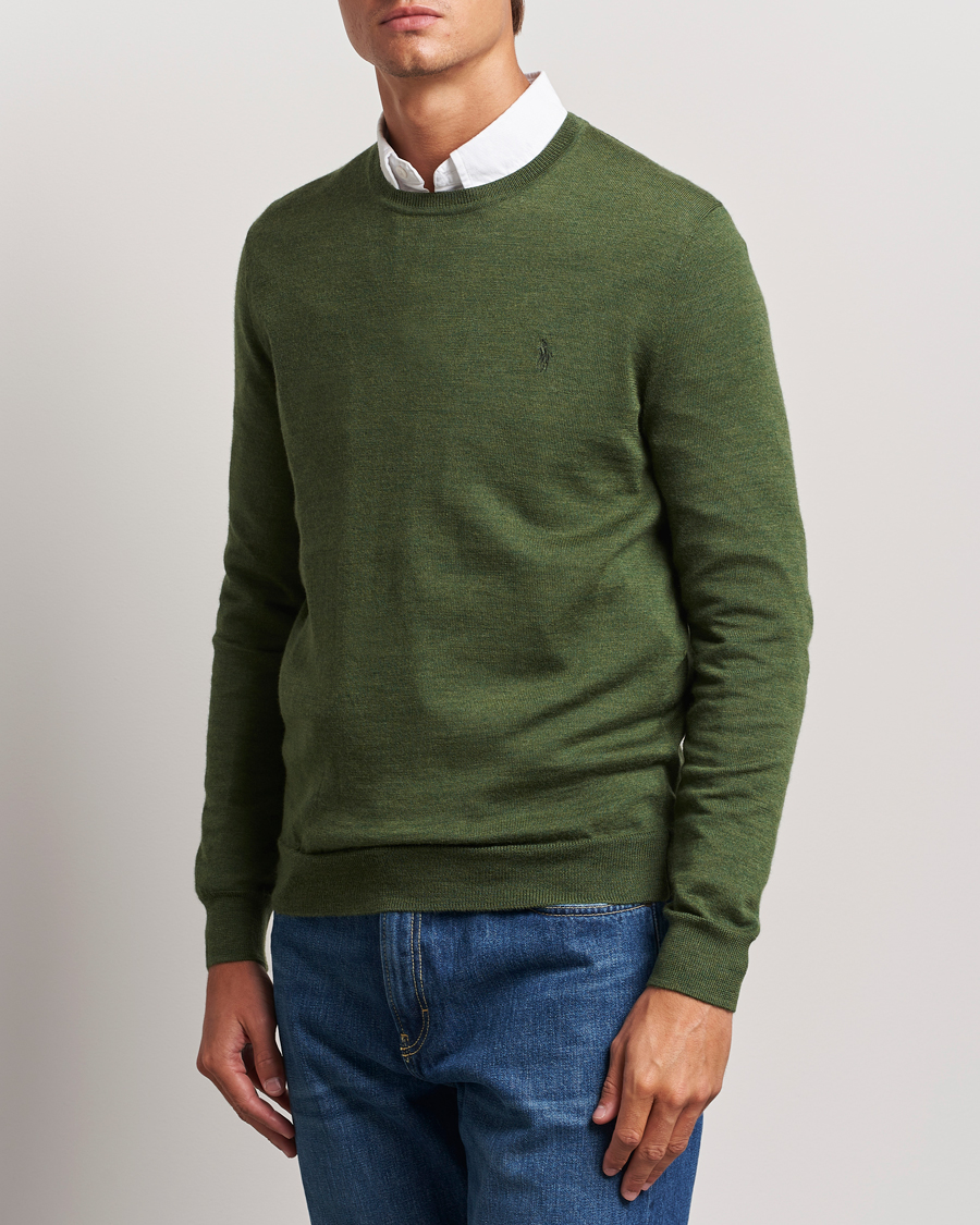 Herre |  | Polo Ralph Lauren | Merino Crew Neck Pullover Classic Olive Heather