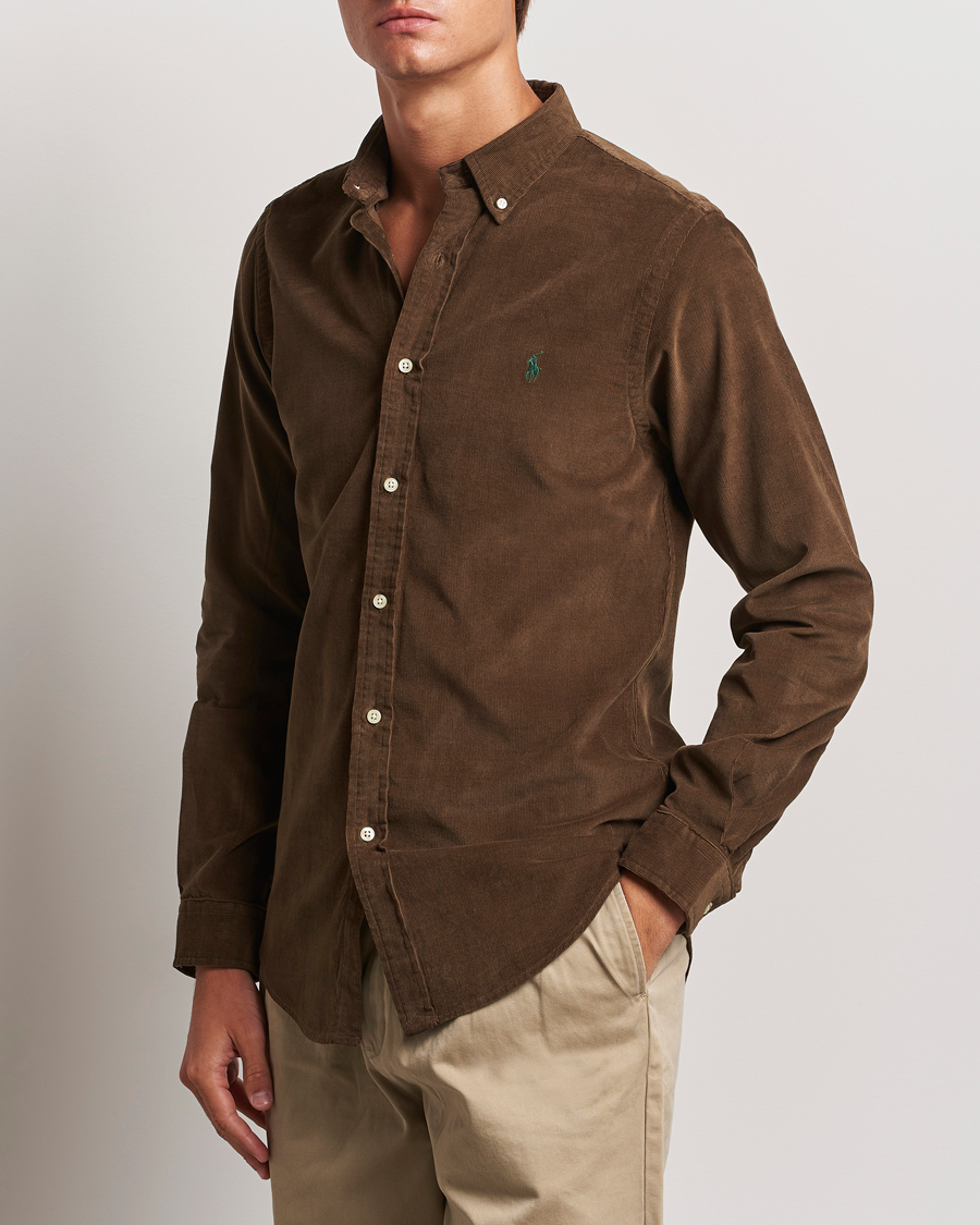 Herre |  | Polo Ralph Lauren | Slim Fit Corduroy Shirt Chocolate Mousse