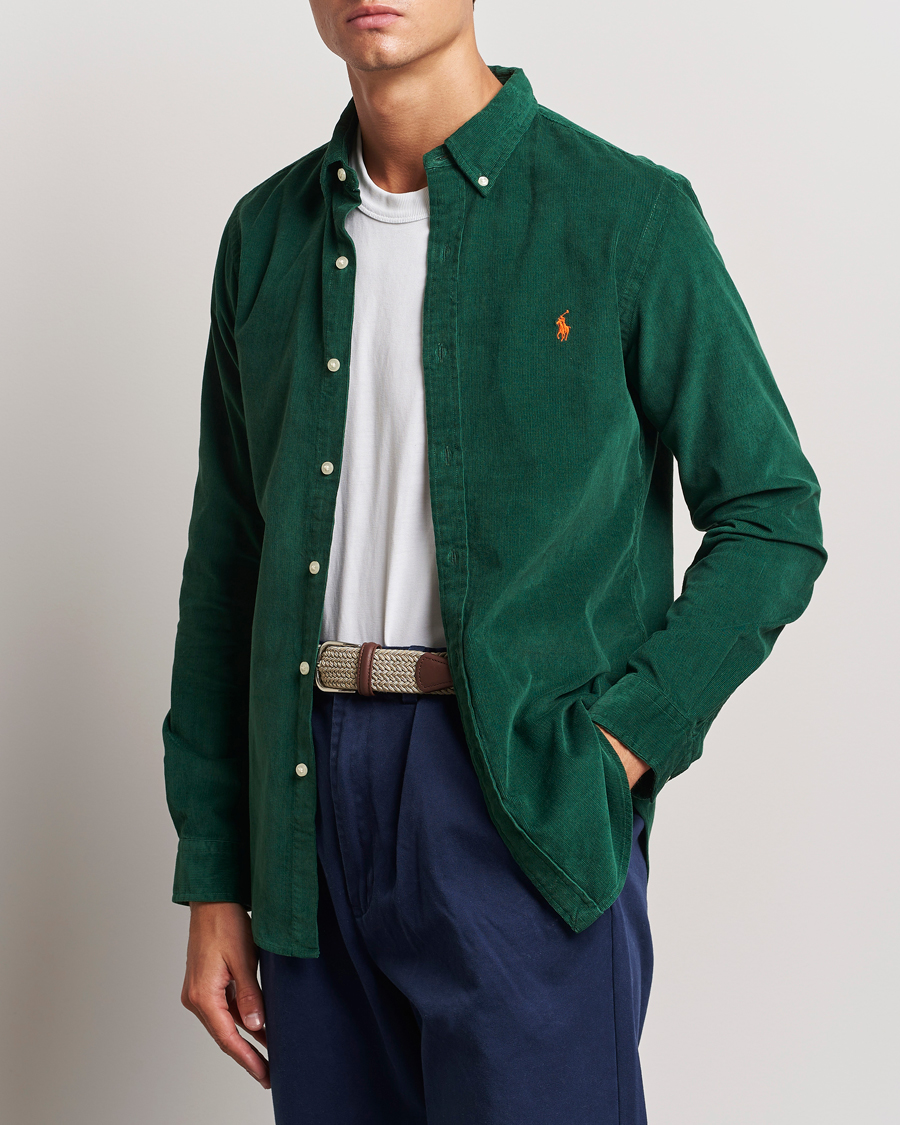 Herre |  | Polo Ralph Lauren | Slim Fit Corduroy Shirt Vintage Pine