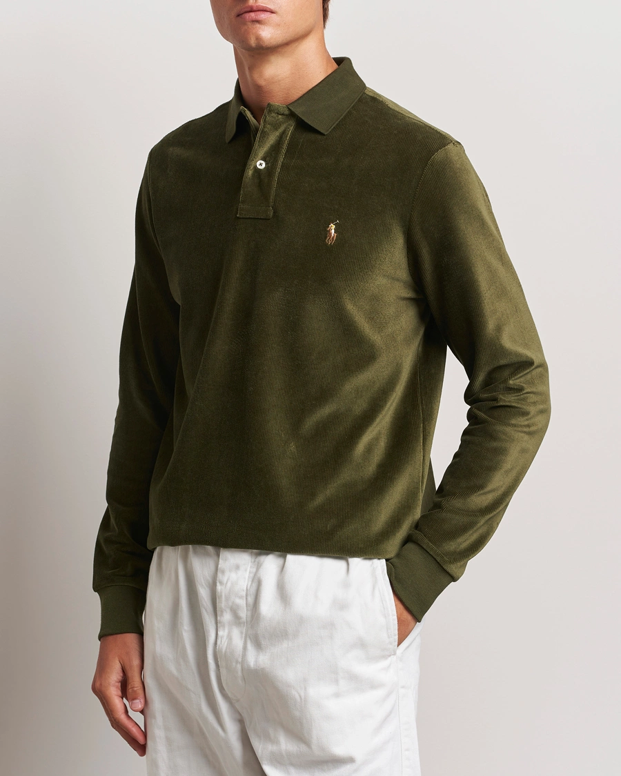 Herre | Pikéer | Polo Ralph Lauren | Corduroy Long Sleeve Polo Dark Loden