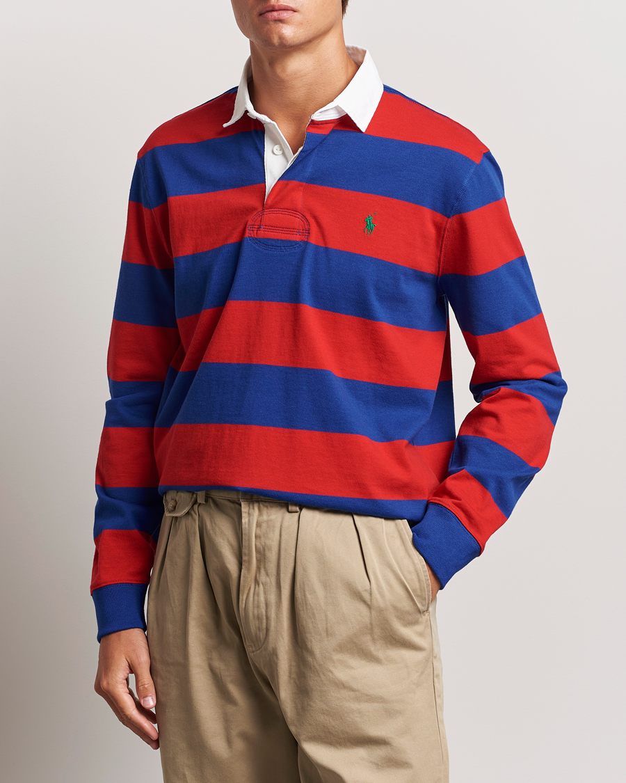 Herre |  | Polo Ralph Lauren | Jersey Striped Rugger Red/Classic Azure