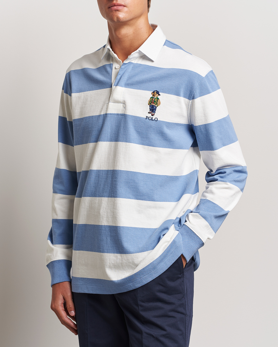 Herre |  | Polo Ralph Lauren | Striped Rugby Varsity Bear Campus  Blue/White