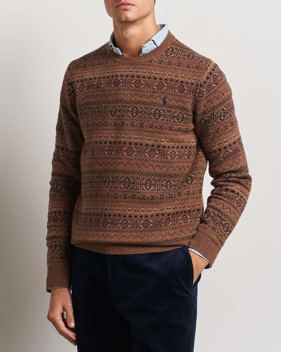 Herre |  | Polo Ralph Lauren | Wool Fairisle Sweater Camel Combo