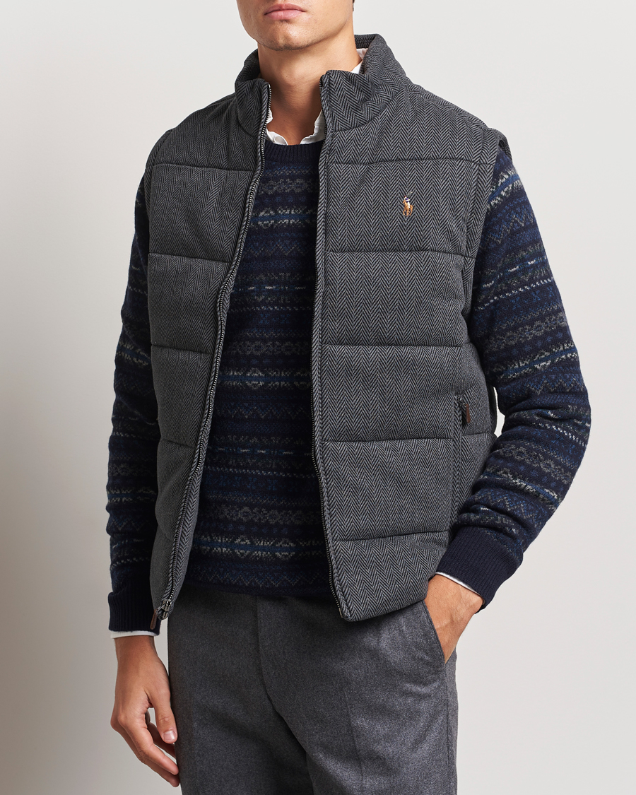 Herre |  | Polo Ralph Lauren | Quilted Vest Stadium Grey Heather Herringbone