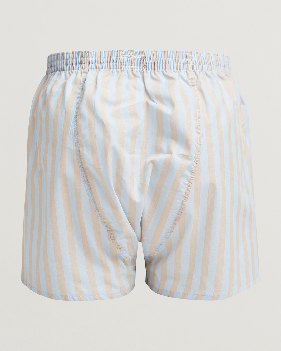 Herre |  | Derek Rose | Classic Fit Woven Cotton Boxer Shorts Light Blue