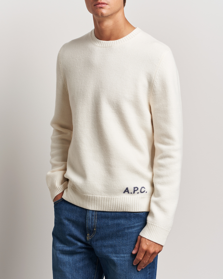 Herre | Gensere | A.P.C. | Edward Merino Wool Sweater Ecru