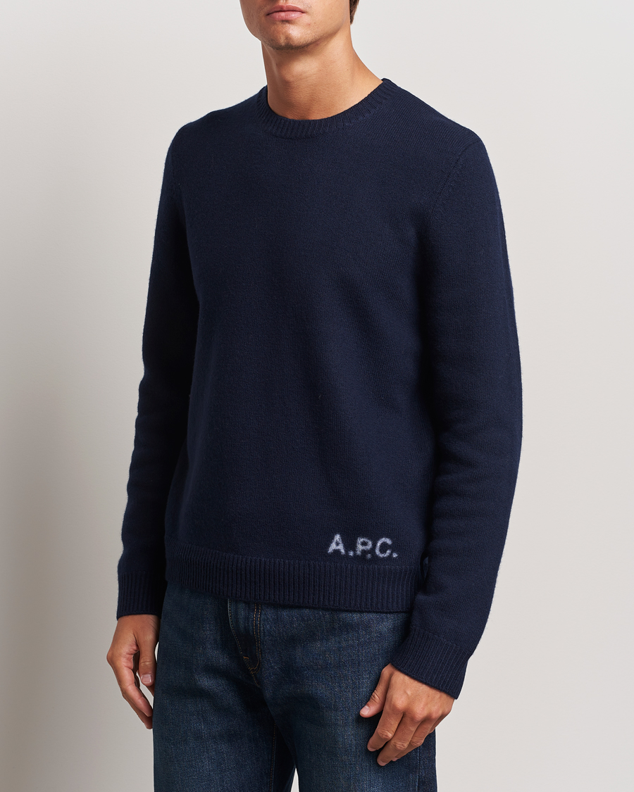 Herre |  | A.P.C. | Edward Merino Wool Sweater Dark Navy