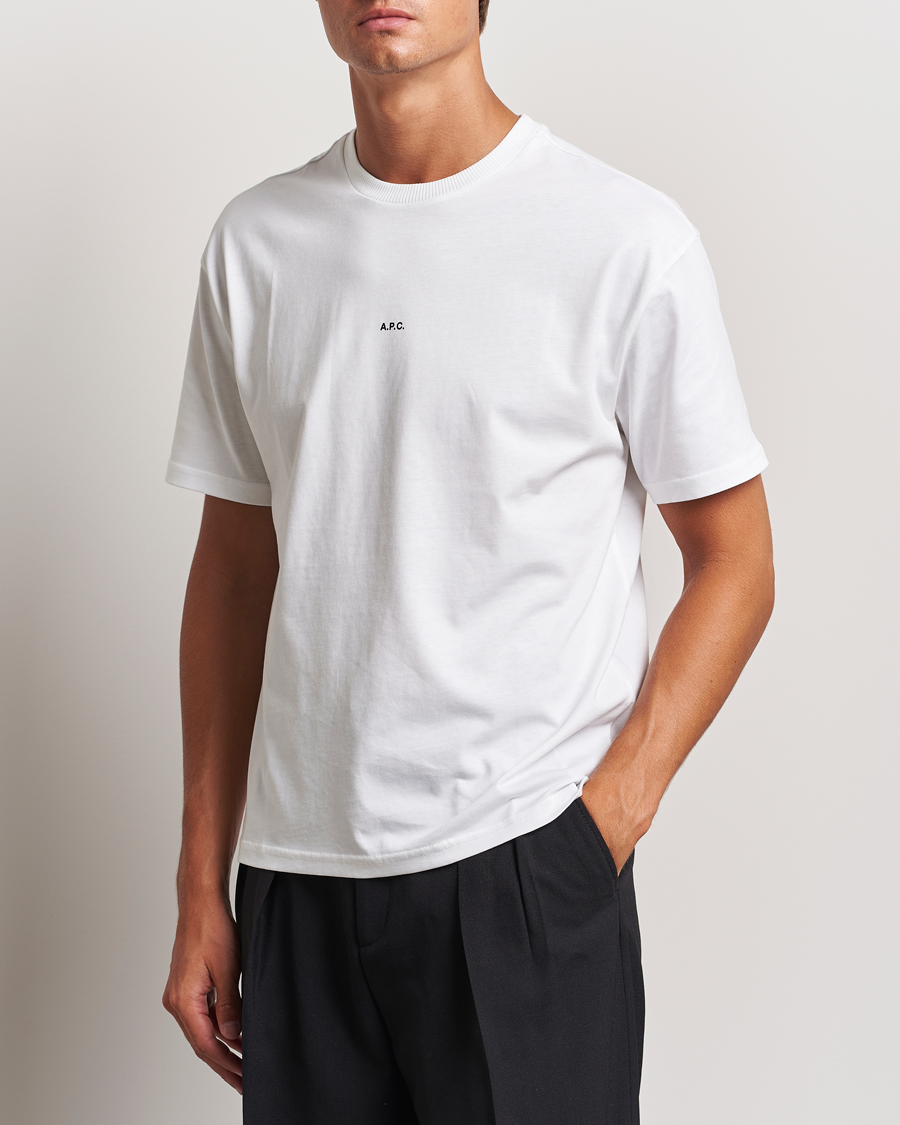 Herre |  | A.P.C. | Boxy Micro Center Logo T-Shirt White