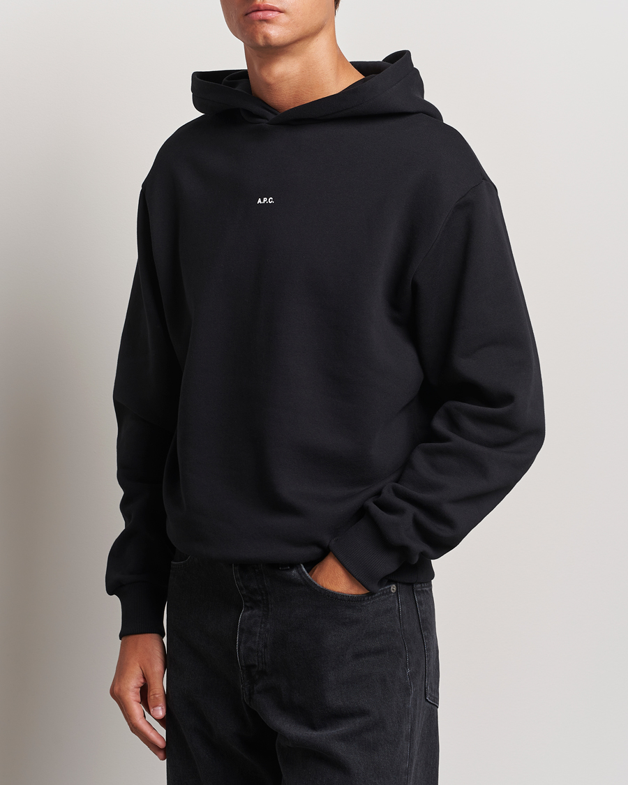 Herre |  | A.P.C. | Boxy Micro Center Logo Hoodie Black