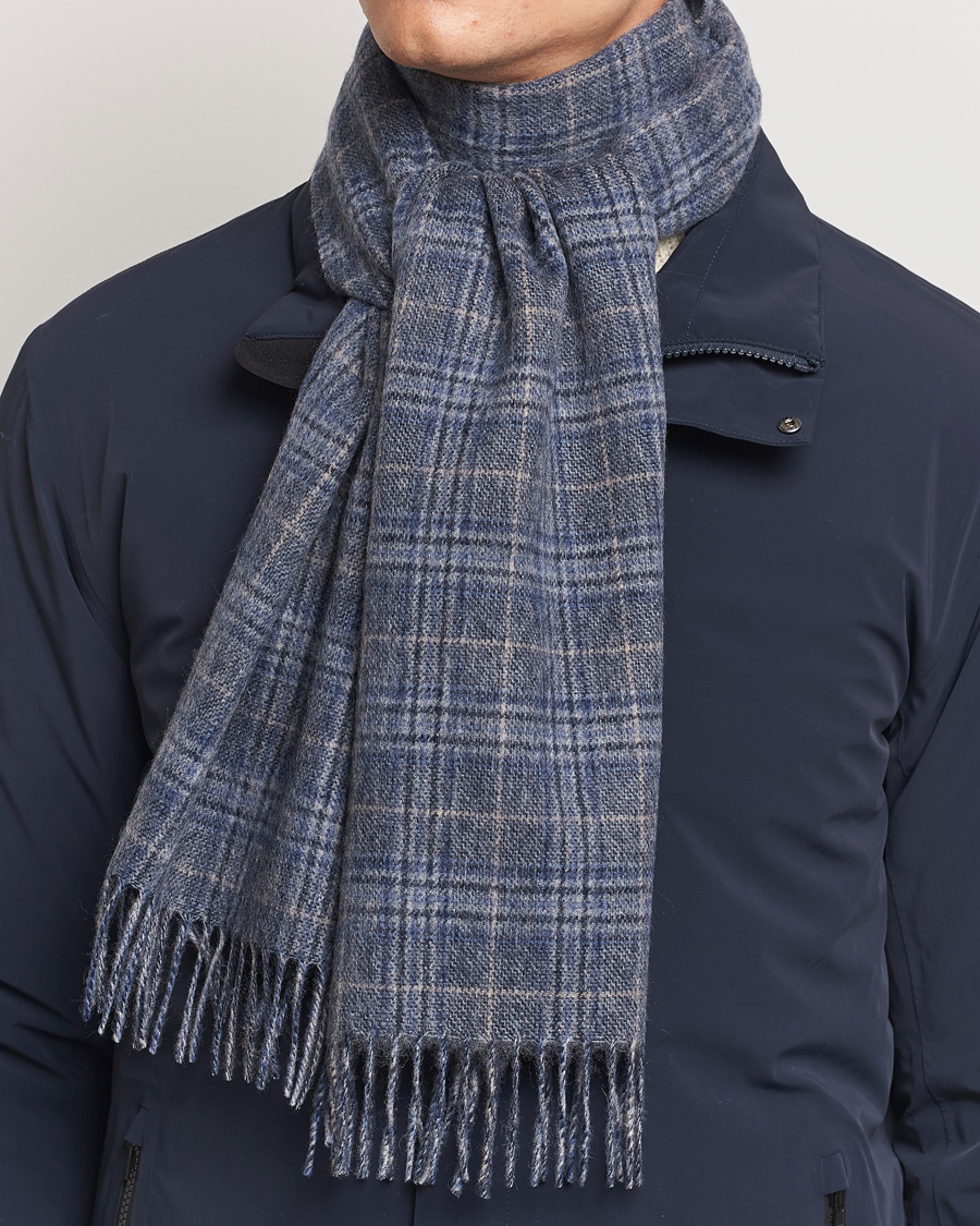 Herre |  | Amanda Christensen | Merino Wool Glencheck Scarf Blue