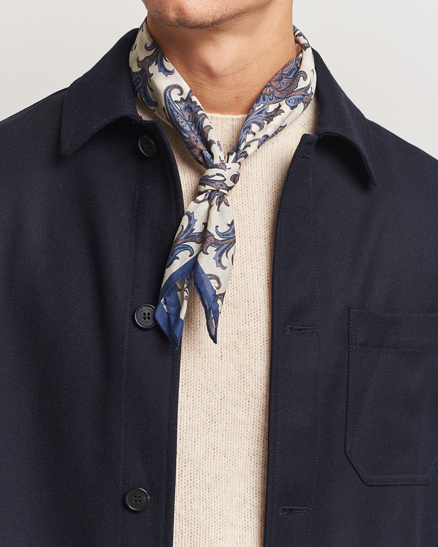 Herre |  | Amanda Christensen | Cotton Voilé Printed Paisley Bandana White