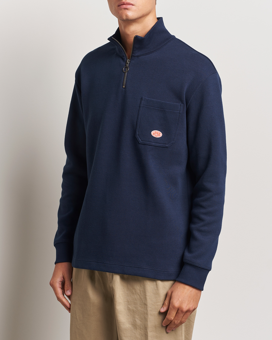 Herre |  | Armor-lux | Camionneur Half Zip Sweater Rich Navy