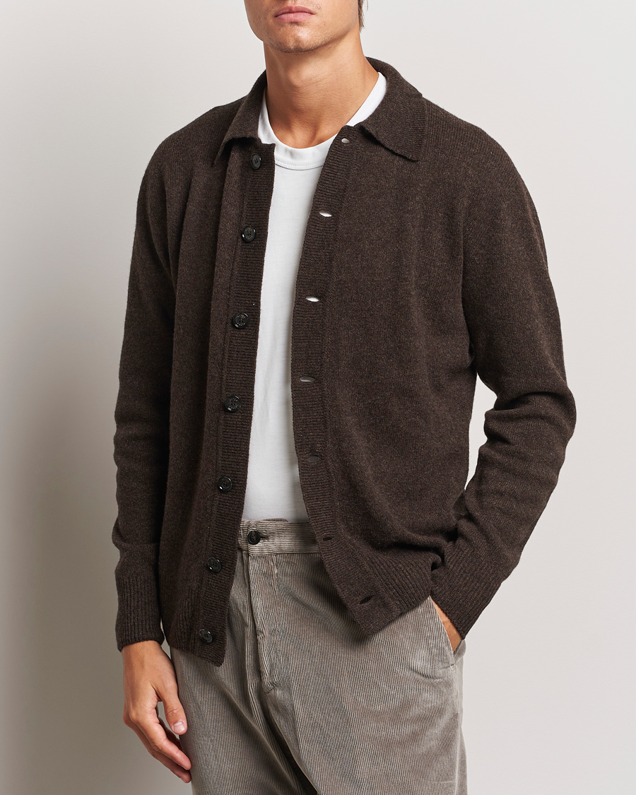 Herre | Altea | Altea | Shetland Collared Cardigan Brown