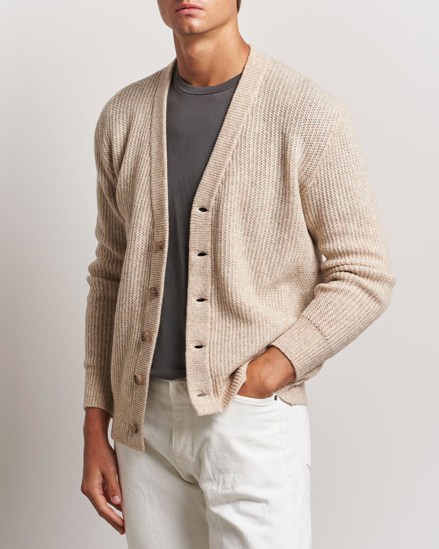 Herre | Altea | Altea | Soft Rib Stich Cardigan Cream