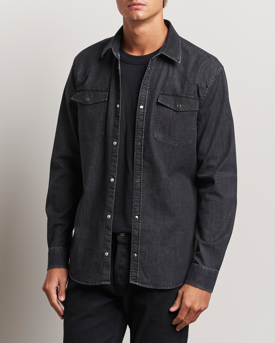 Herre |  | Dondup | Slim Fit Denim Shirt Washed Black