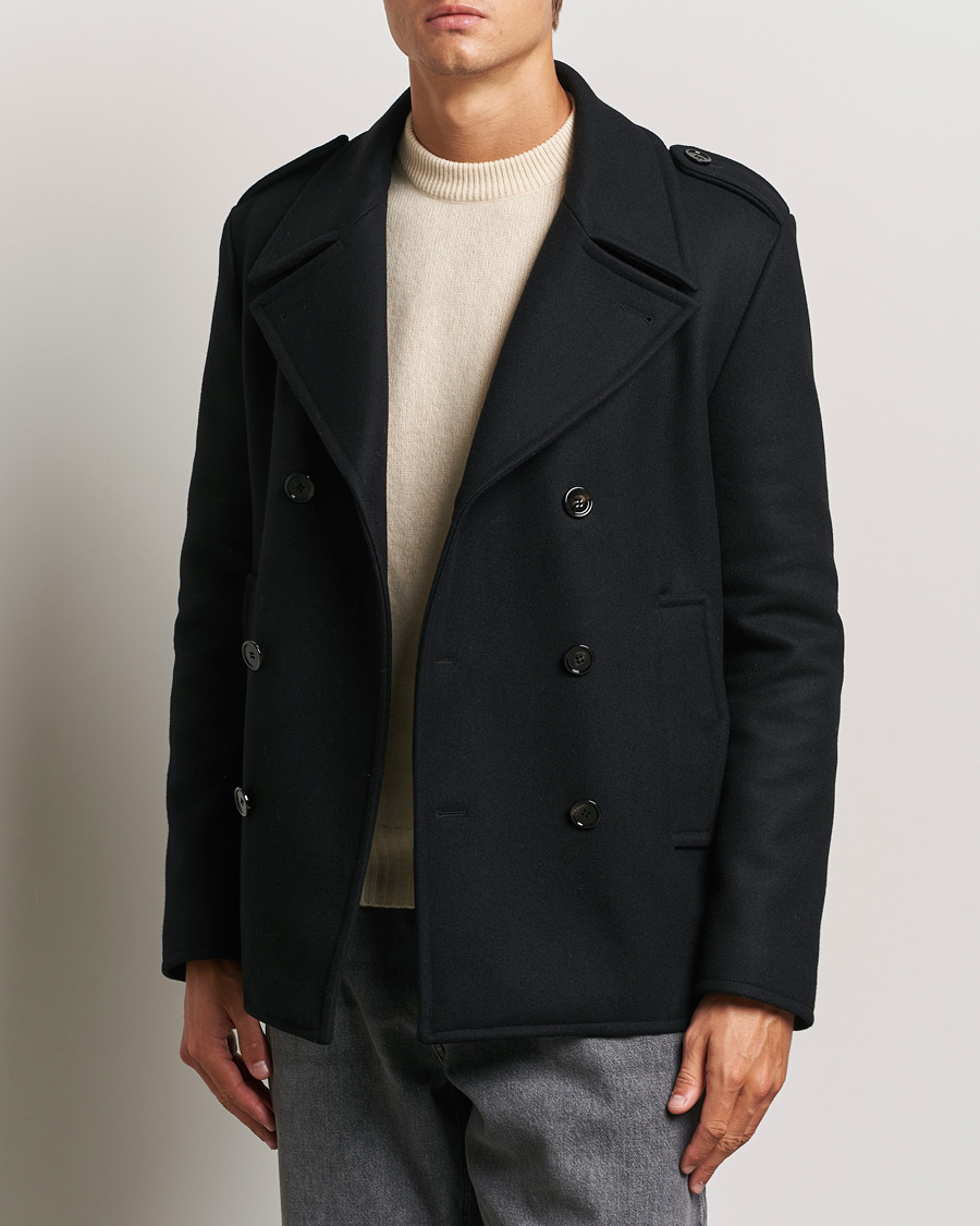 Herre | Høstjakker | Dondup | Wool Peacoat Black