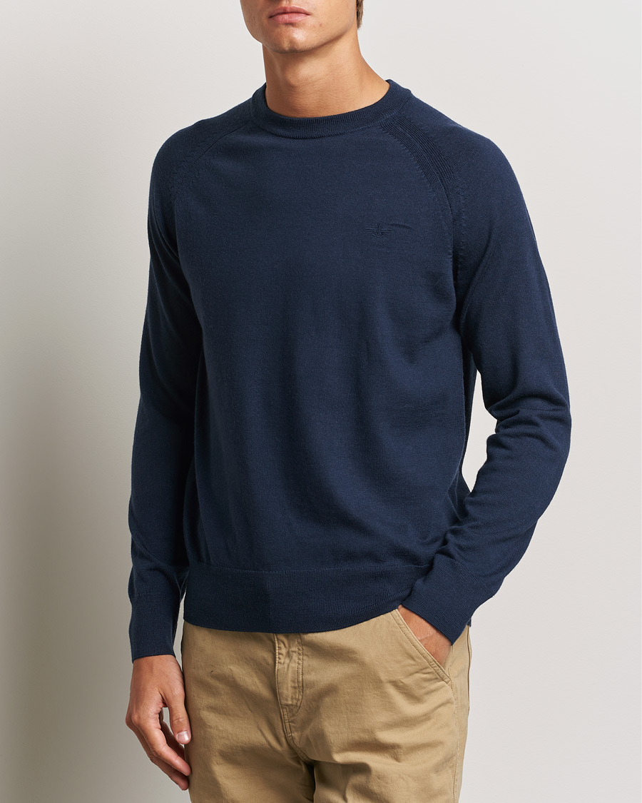 Herre |  | Dockers | Washable Merino Crewneck Navy Blazer