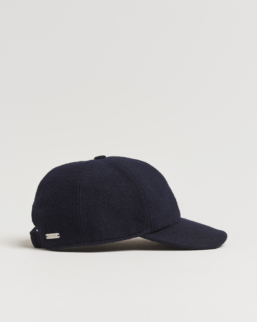 Herre | Caps | Eton | Boiled Wool Baseball Cap Navy Blue