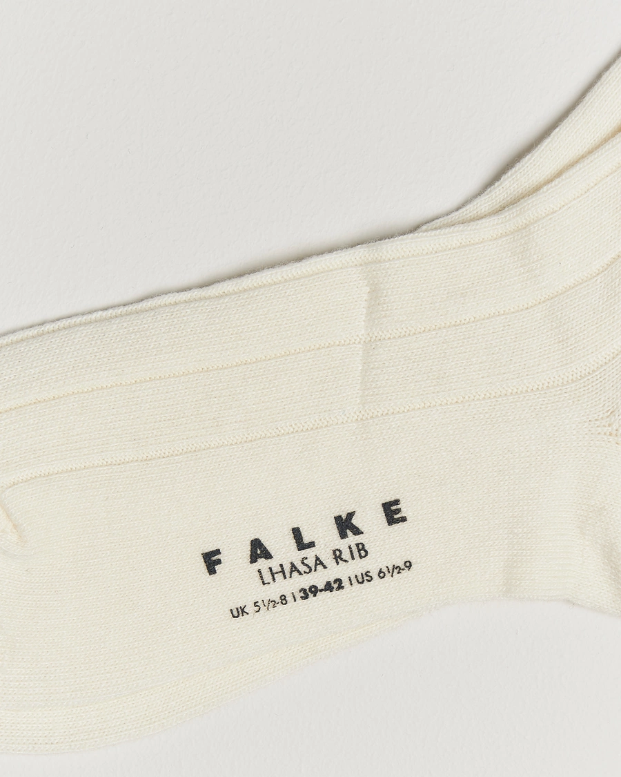 Herre |  | Falke | Lhasa Cashmere Socks Off White