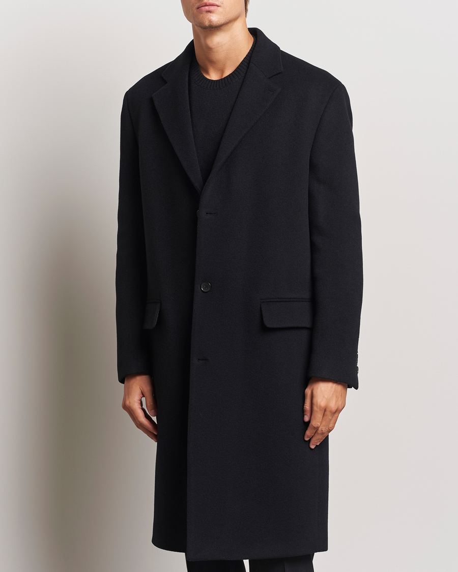 Herre | Business & Beyond - Casual | Filippa K | Relaxed Wool Crombie Coat Black