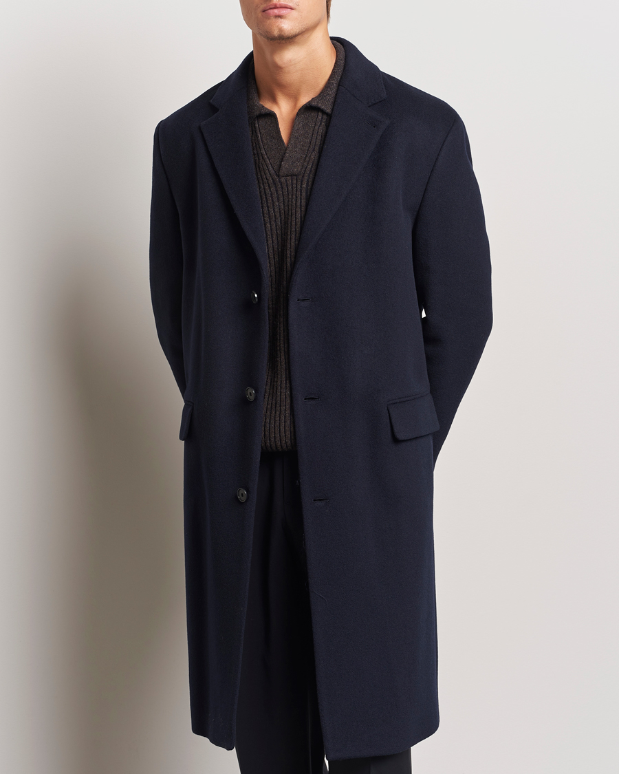 Herre |  | Filippa K | Relaxed Wool Crombie Coat Navy