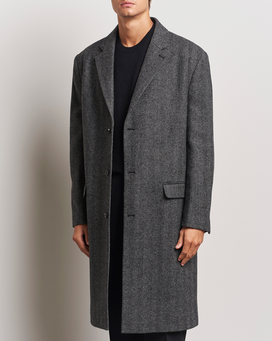 Herre | Business & Beyond - Casual | Filippa K | Relaxed Wool Crombie Coat Grey Herringbone