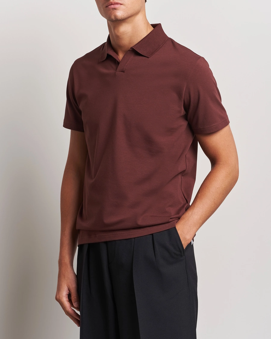 Herre |  | Filippa K | Soft Lycra Polo T-Shirt Mahogany Brown