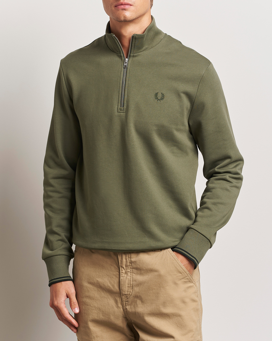 Herre |  | Fred Perry | Half Zip Sweatshirt Laurel Green