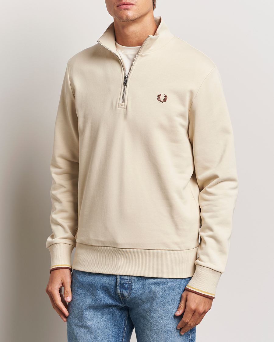 Herre |  | Fred Perry | Half Zip Sweatshirt Oatmeal