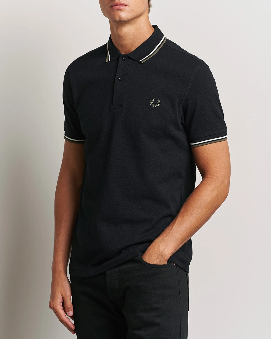 Herre | Pikéer | Fred Perry | Twin Tipped Shirt Black