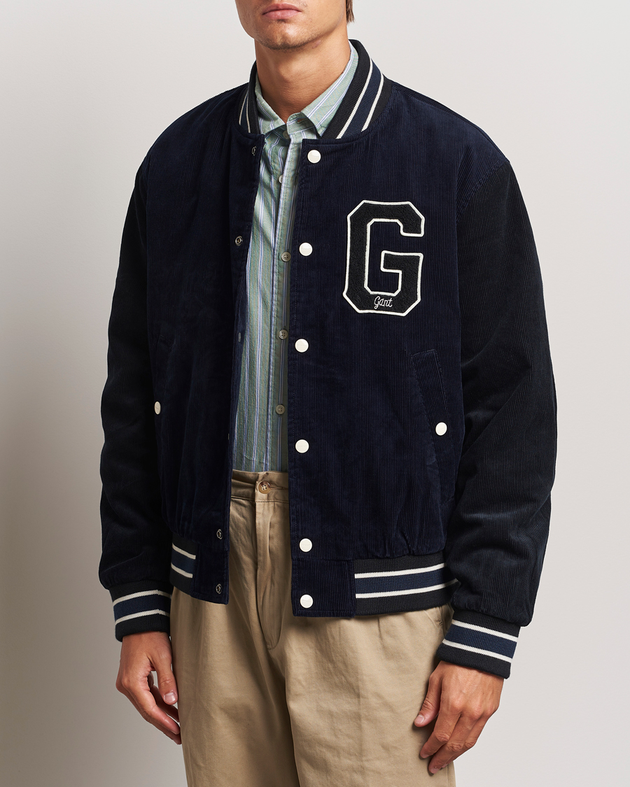 Herre | Business & Beyond - Casual | GANT | Cord Varsity Jacket Evening Blue