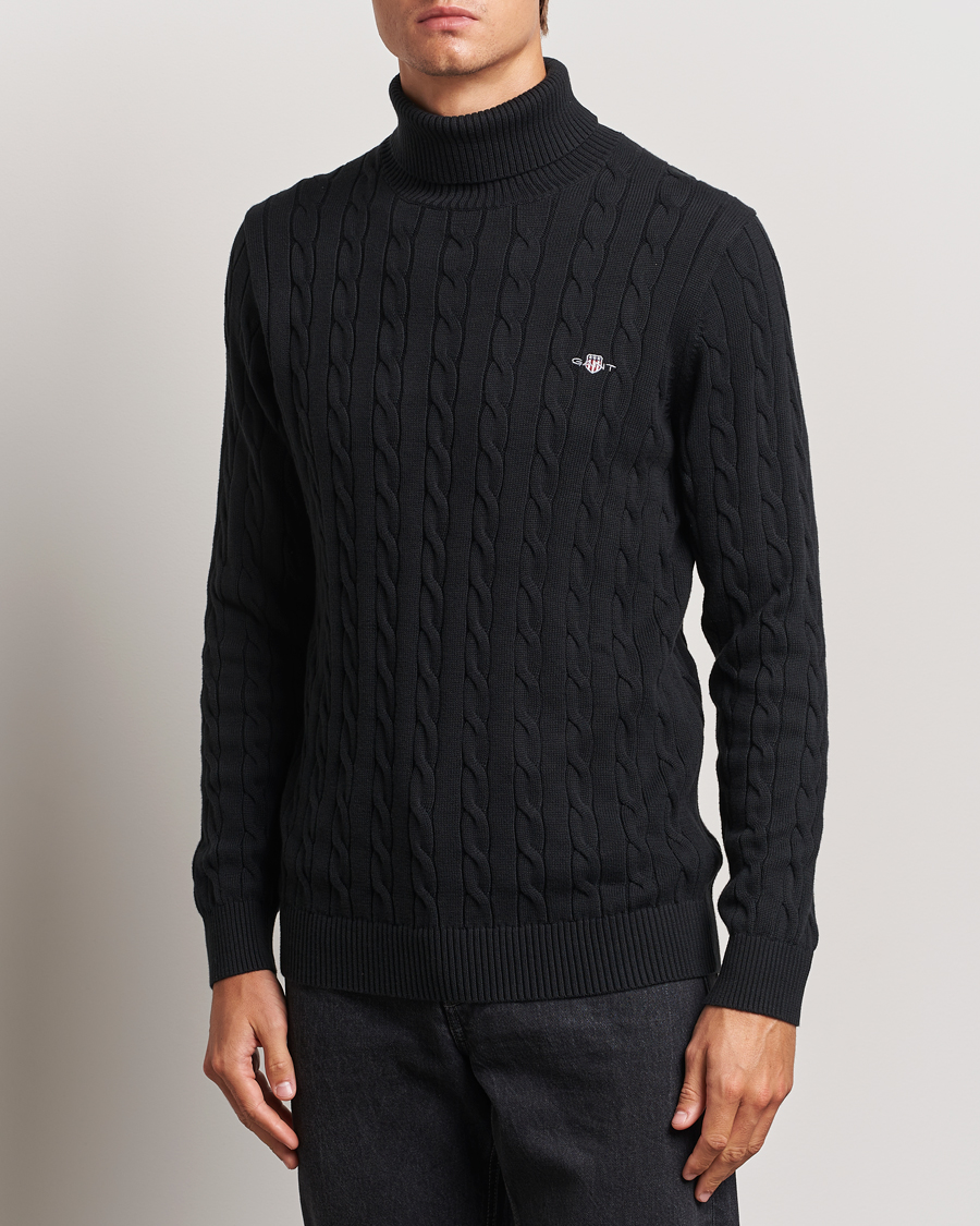 Herre |  | GANT | Cotton Cable Turtle Neck Black