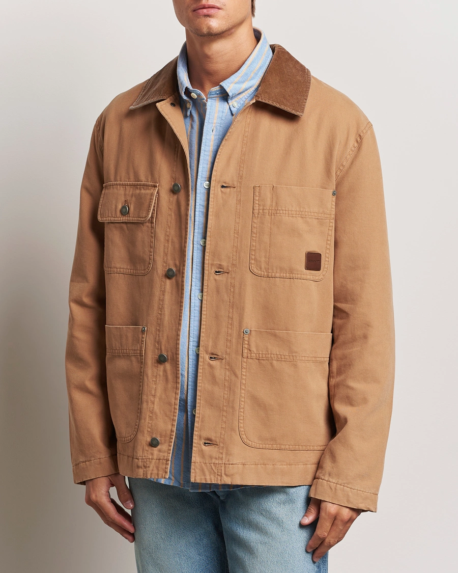 Herre |  | GANT | Cotton Work Jacket Roasted Walnut