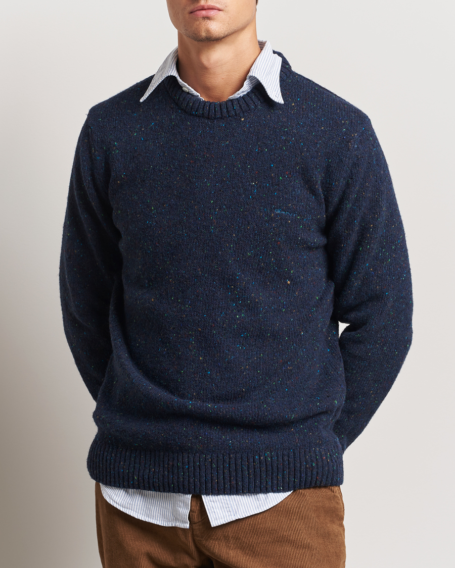 Herre |  | GANT | Neps Wool Crew Neck Evening Blue