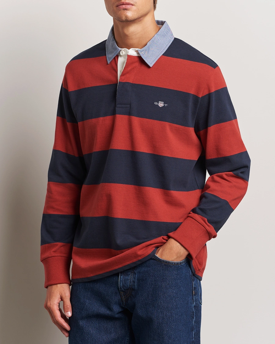 Herre |  | GANT | Original Barstriped Heavy Rugger Iron Red